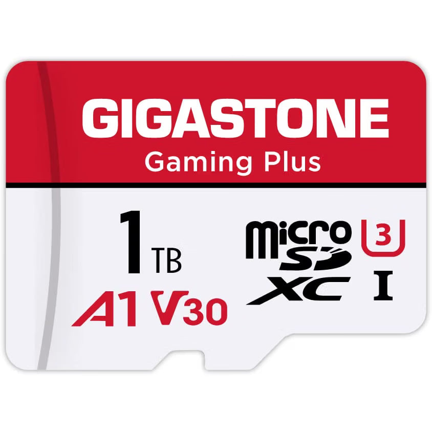 Buy GIGABYTE,GIGASTONE 1TB Micro SD Card, Gaming Plus, Up to 150/120 MB/s, MicroSDXC Memory Card for Nintendo-Switch 1, SteamDeck, 4K UHD Video, UHS-I A1 V30 U3 C10 with Adapter - Gadcet UK | UK | London | Scotland | Wales| Near Me | Cheap | Pay In 3 | Flash Memory Cards
